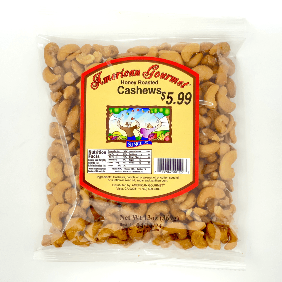 American Gourmet Cashews Honey